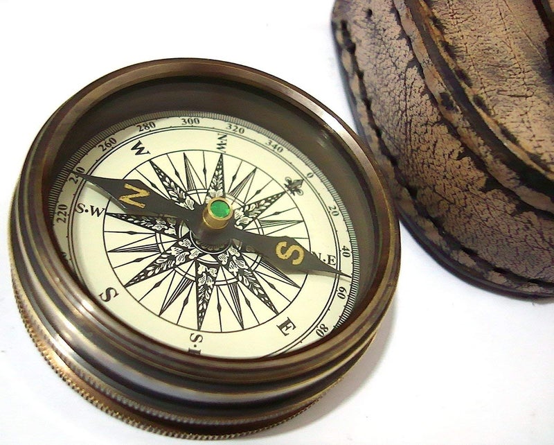 THOR INSTRUMENTS Robert Frost Poem Compass-Pocket Compass w Leather Case Rustic Vintage Home Decor Gifts - Image 3